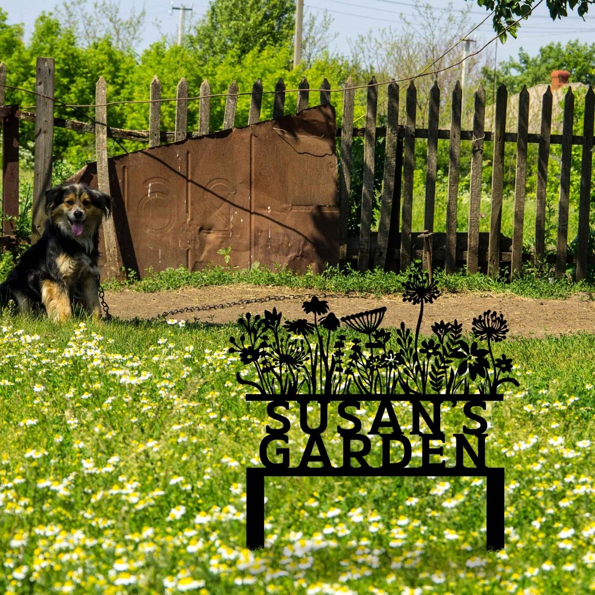 Flowery Custom Stake Metal Garden Sign - Image 3