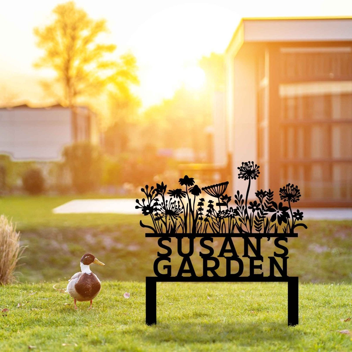 Flowery Custom Stake Metal Garden Sign - Image 2