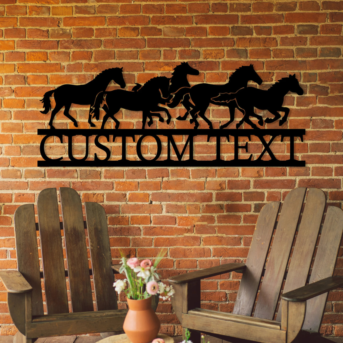 Galloping Horses Custom Metal Garden Sign Decor - Image 2