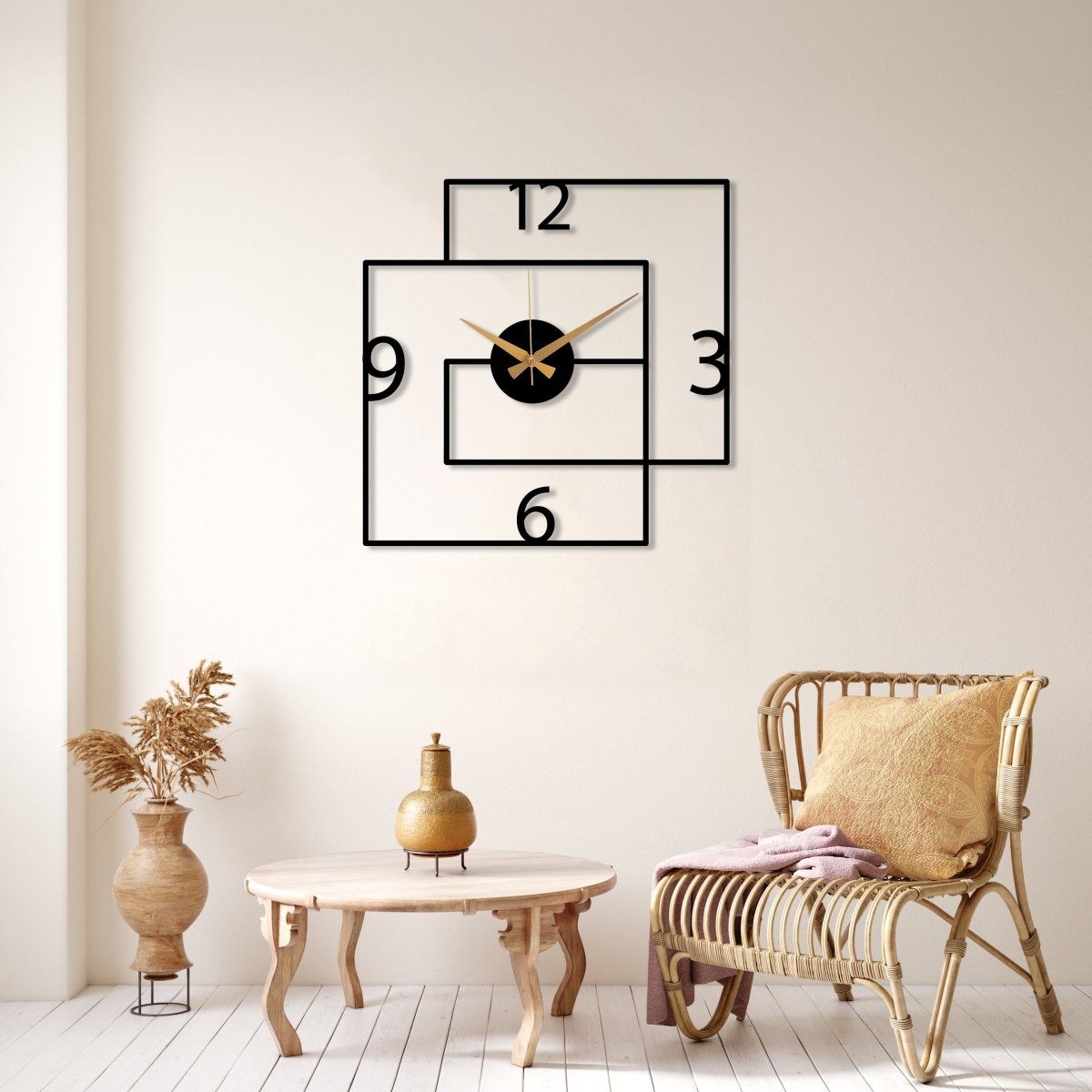 Geometric Metal Wall Clock - Image 3