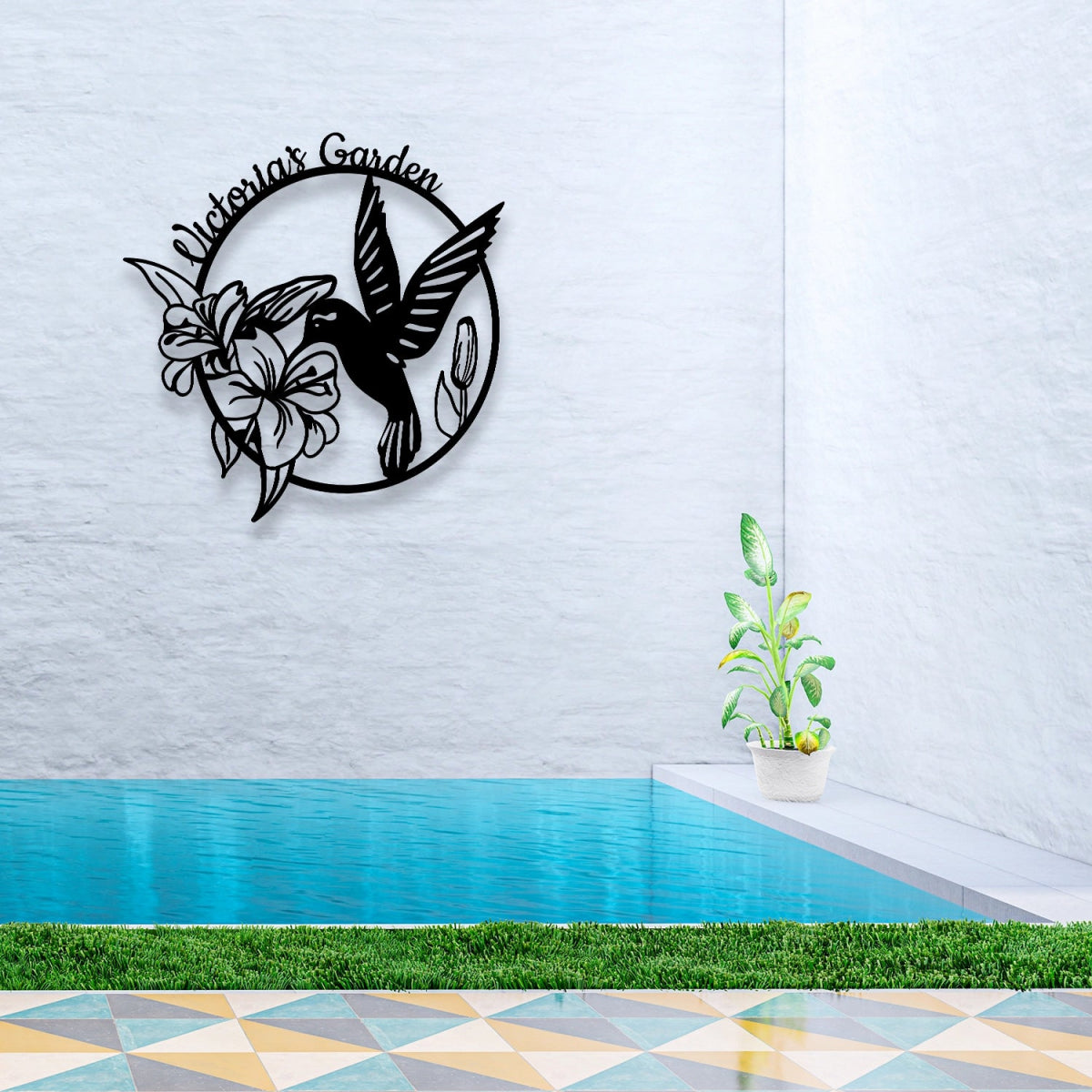 Hummingbird Metal Garden Sign Decor - Image 6