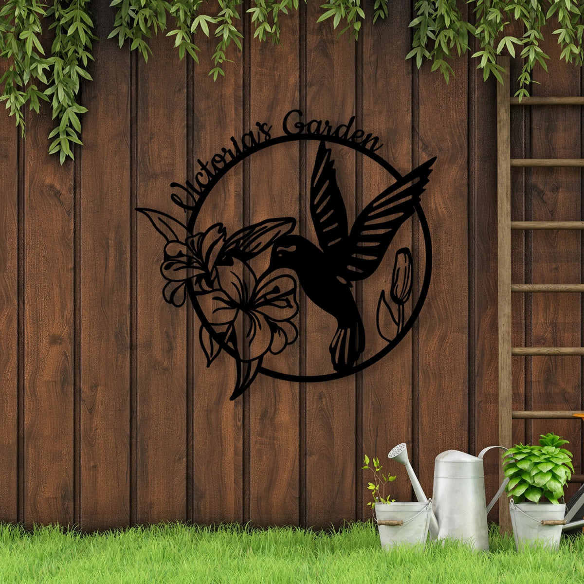 Hummingbird Metal Garden Sign Decor - Image 3