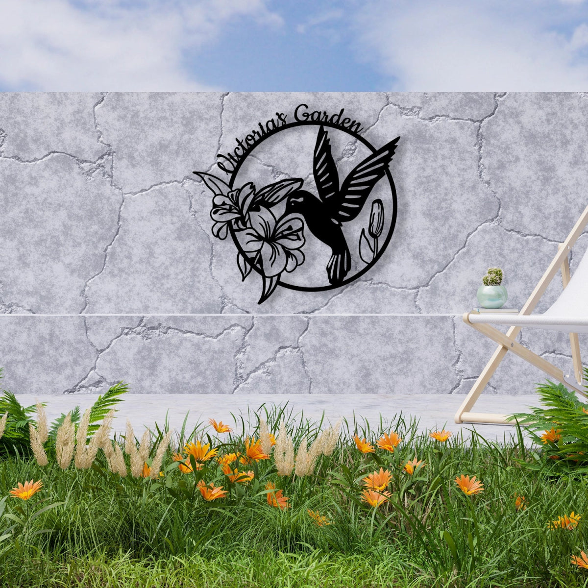 Hummingbird Metal Garden Sign Decor - Image 4