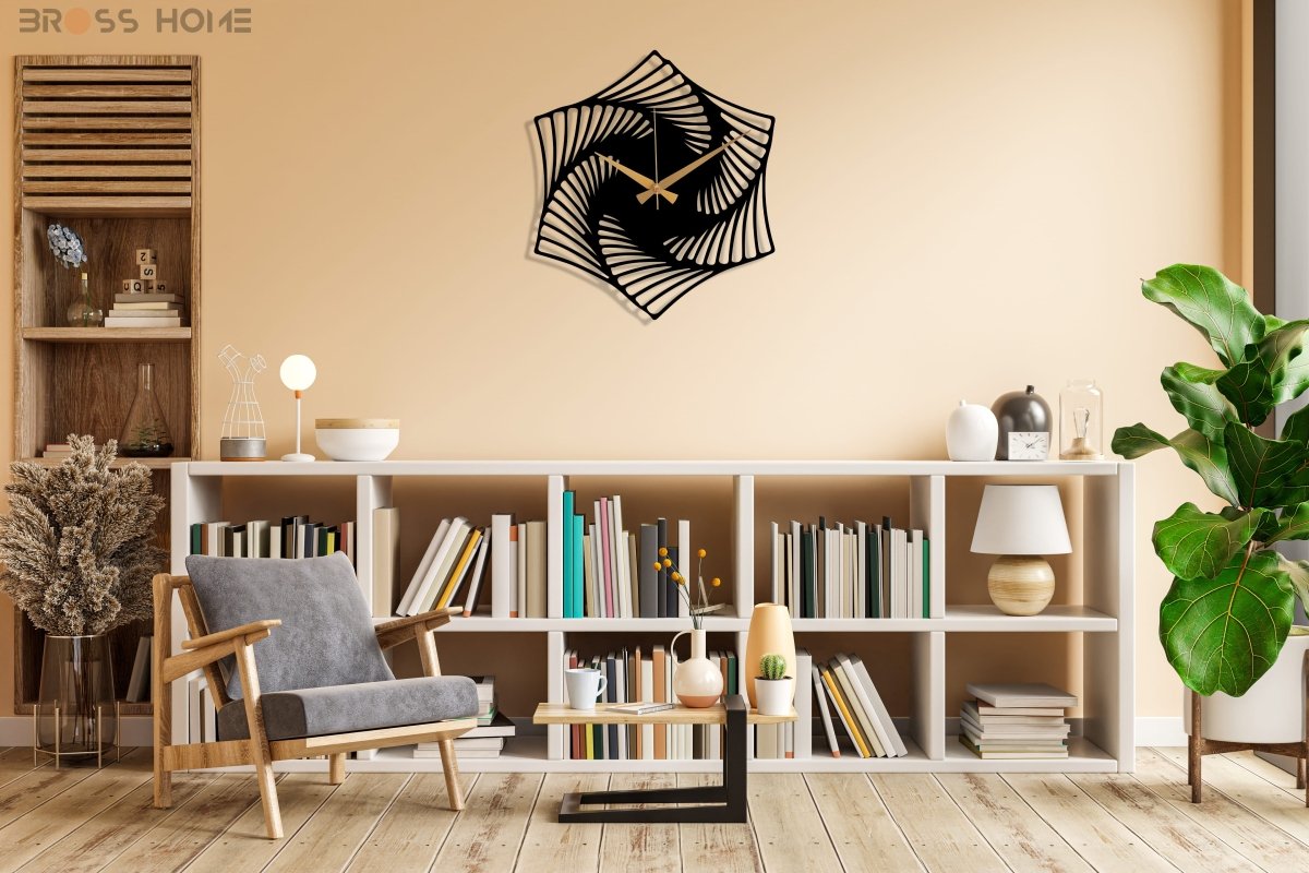 Large Black Metal Wall Clock - Image 5