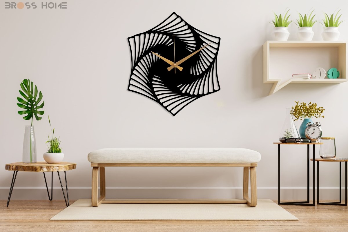 Large Black Metal Wall Clock - Image 3