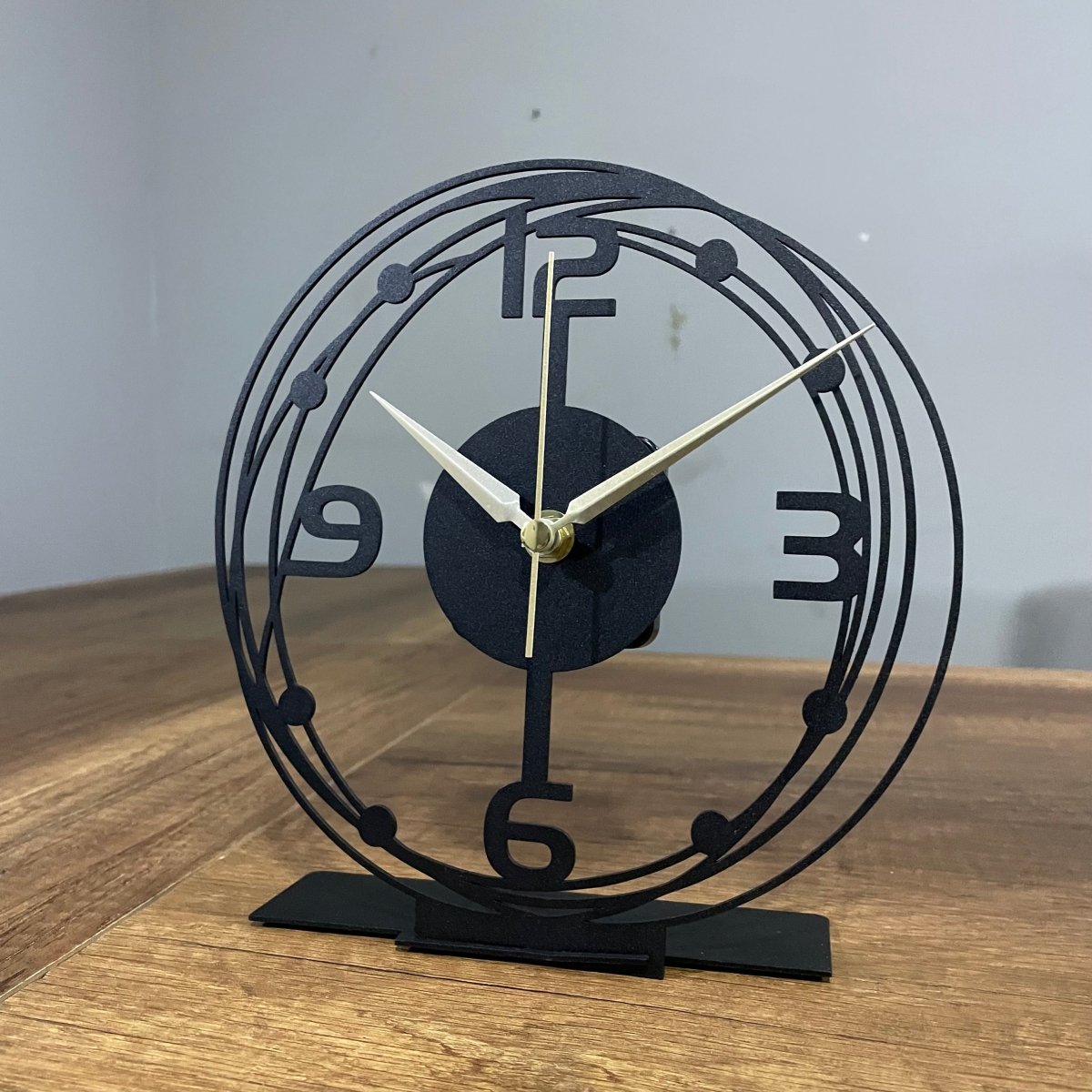 Large Modern Black Table Clock - With Large Hour Hands - Image 4
