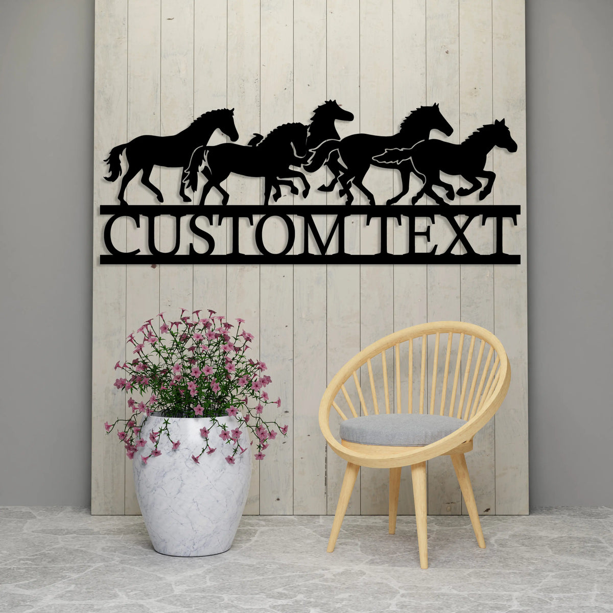 Galloping Horses Custom Metal Garden Sign Decor - Image 4
