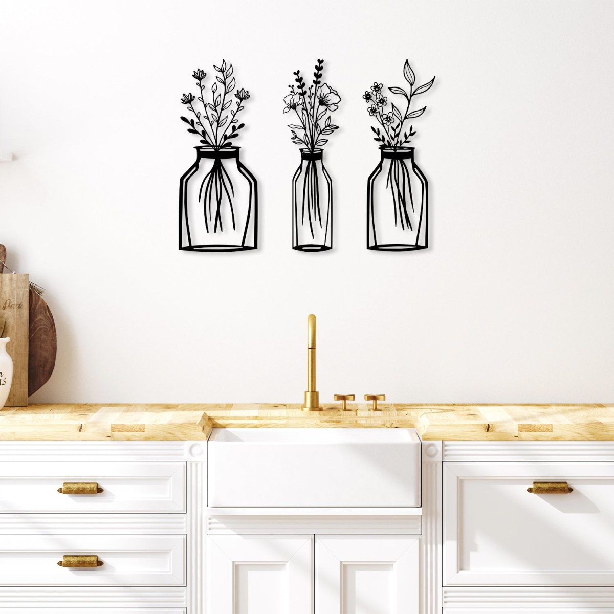 Flower Vase Metal Wall Art (3 pieces) - Image 5