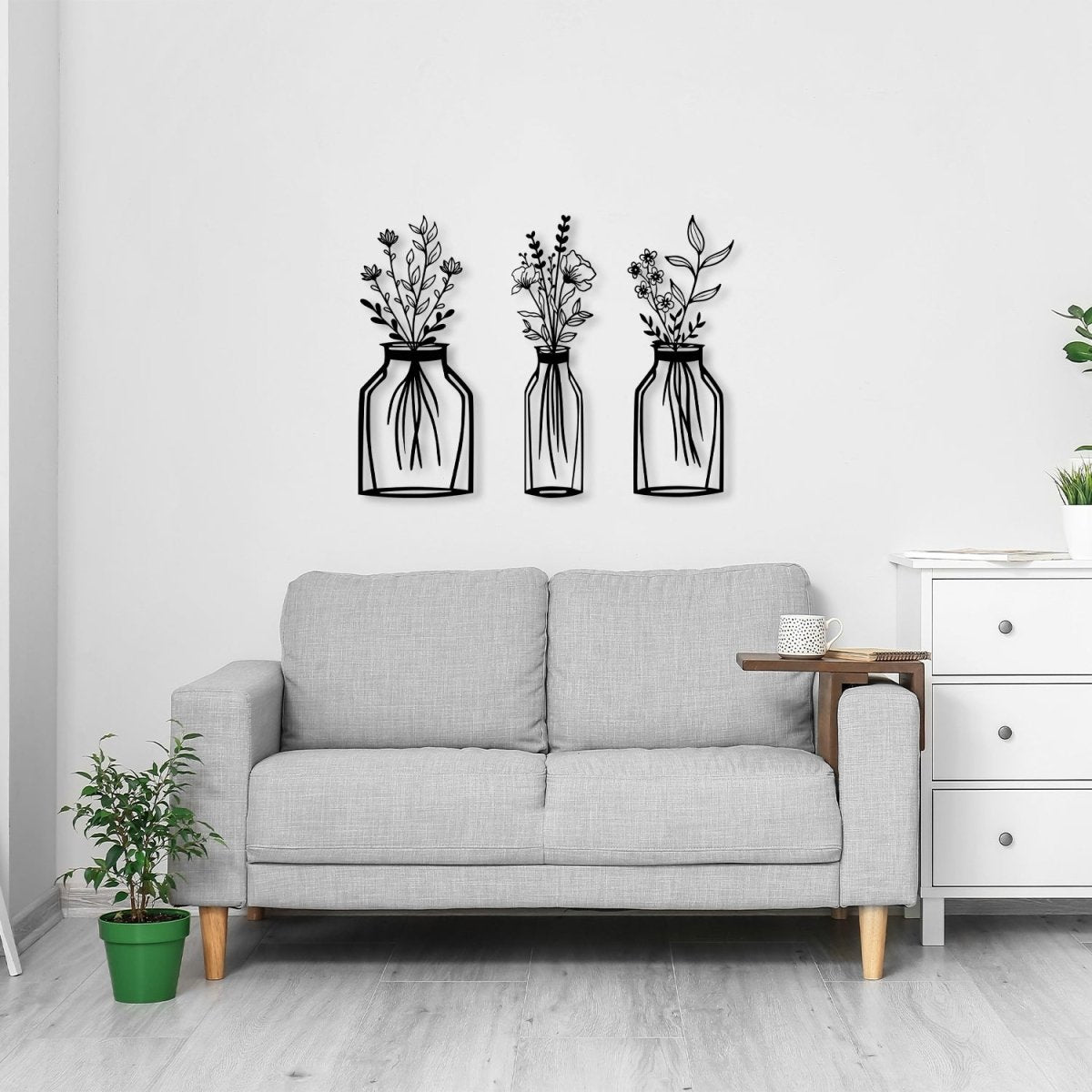 Flower Vase Metal Wall Art (3 pieces) - Image 9