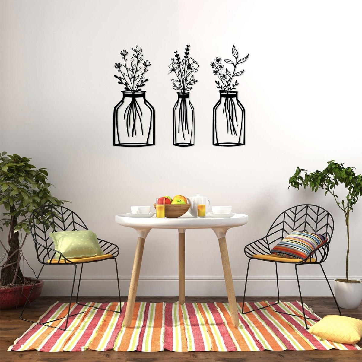 Flower Vase Metal Wall Art (3 pieces) - Image 7