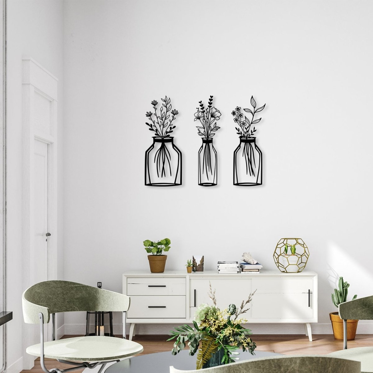 Flower Vase Metal Wall Art (3 pieces) - Image 10