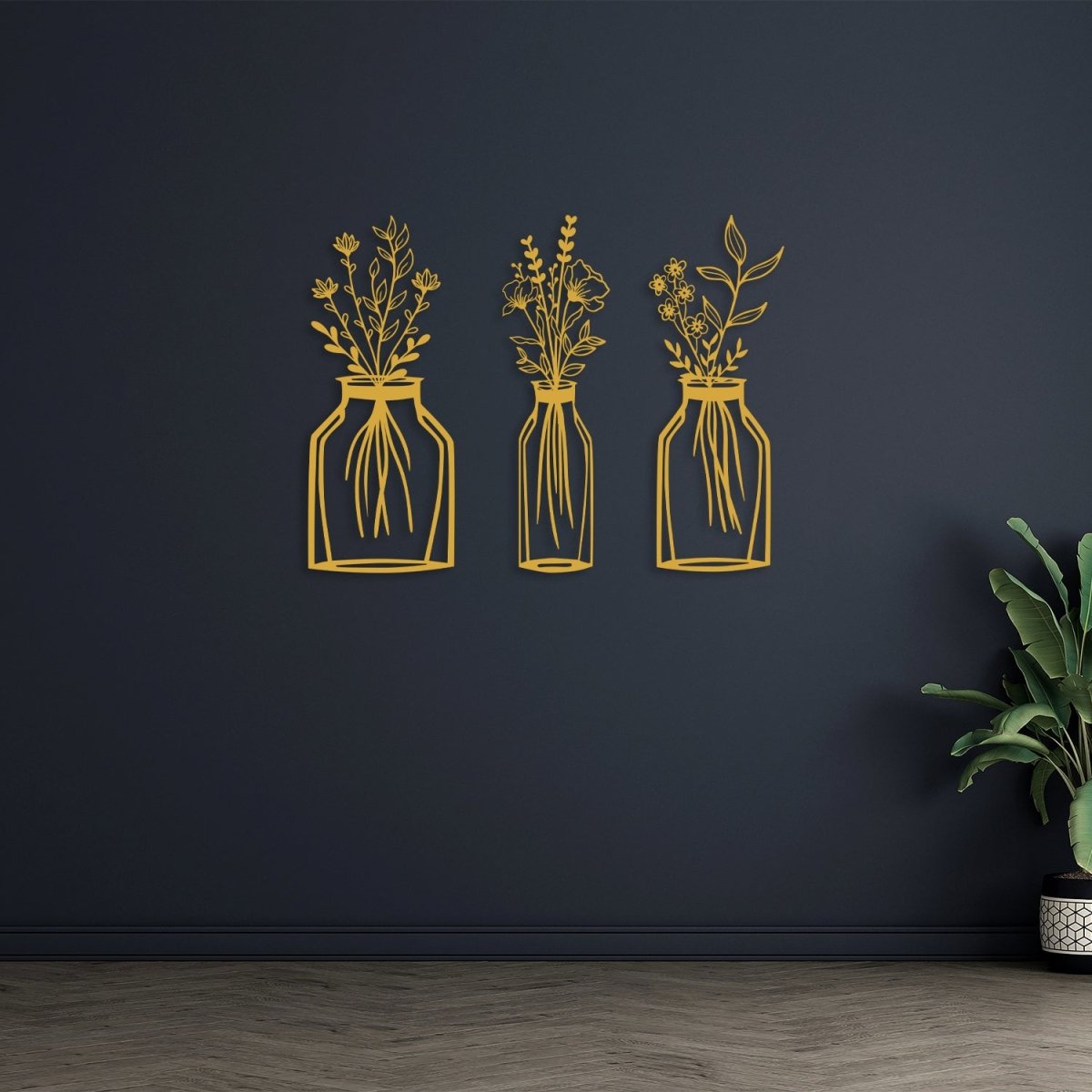 Flower Vase Metal Wall Art (3 pieces) - Image 4