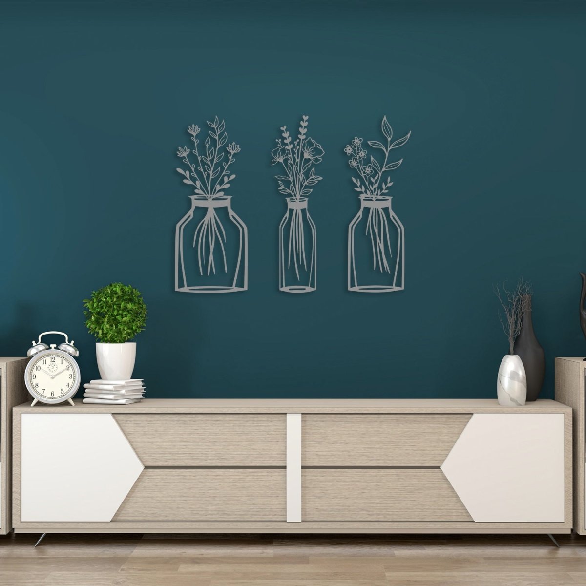 Flower Vase Metal Wall Art (3 pieces) - Image 6