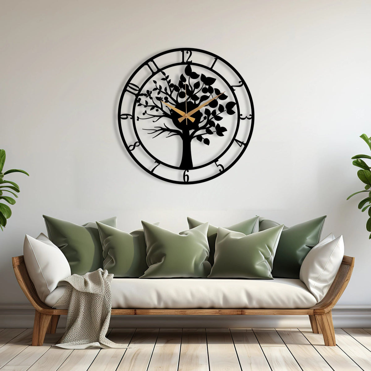 METAL WALL CLOCK WITH TREE DETAIL - Image 4