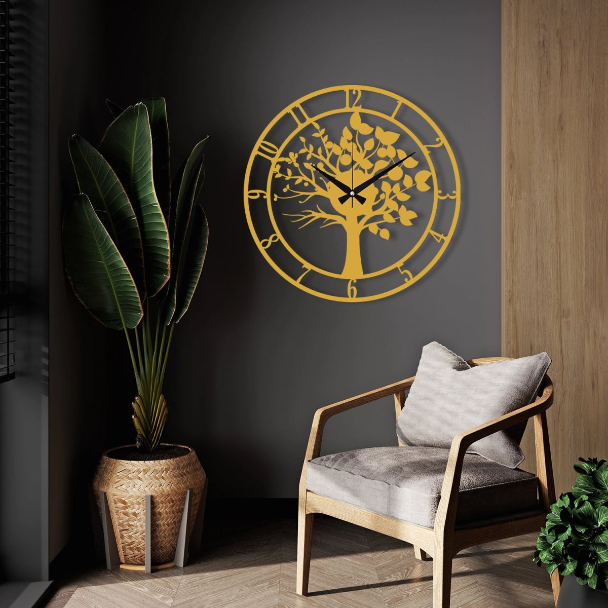 METAL WALL CLOCK WITH TREE DETAIL - Image 7