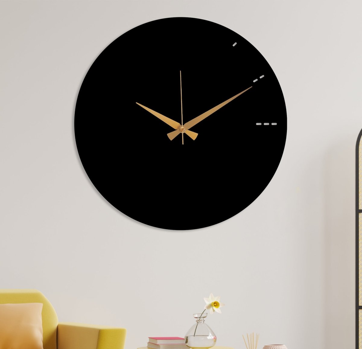 Modern Living Room Black Wall Clock - Image 2