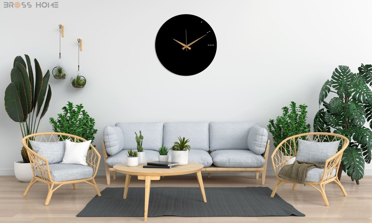 Modern Living Room Black Wall Clock - Image 4
