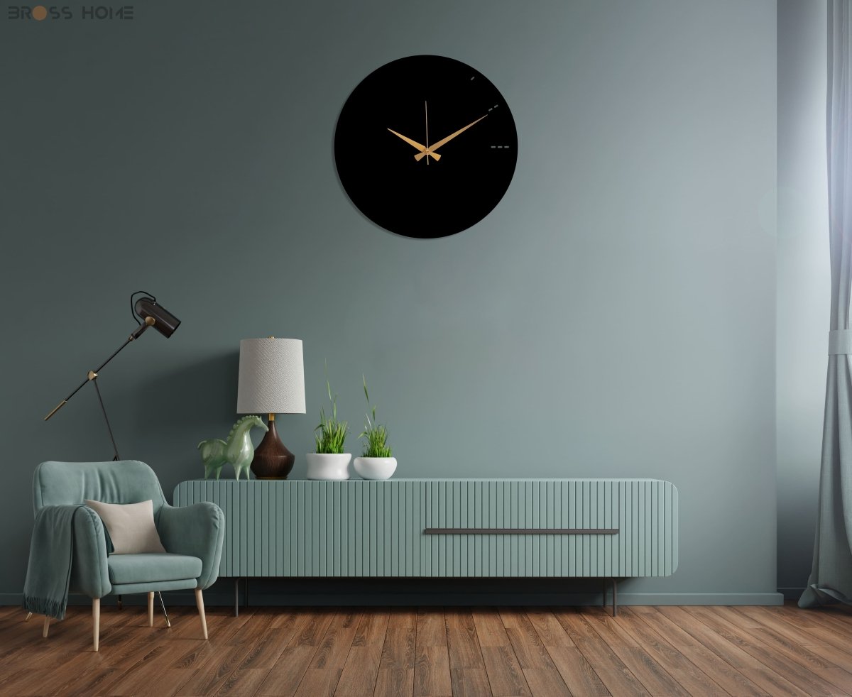 Modern Living Room Black Wall Clock - Image 3