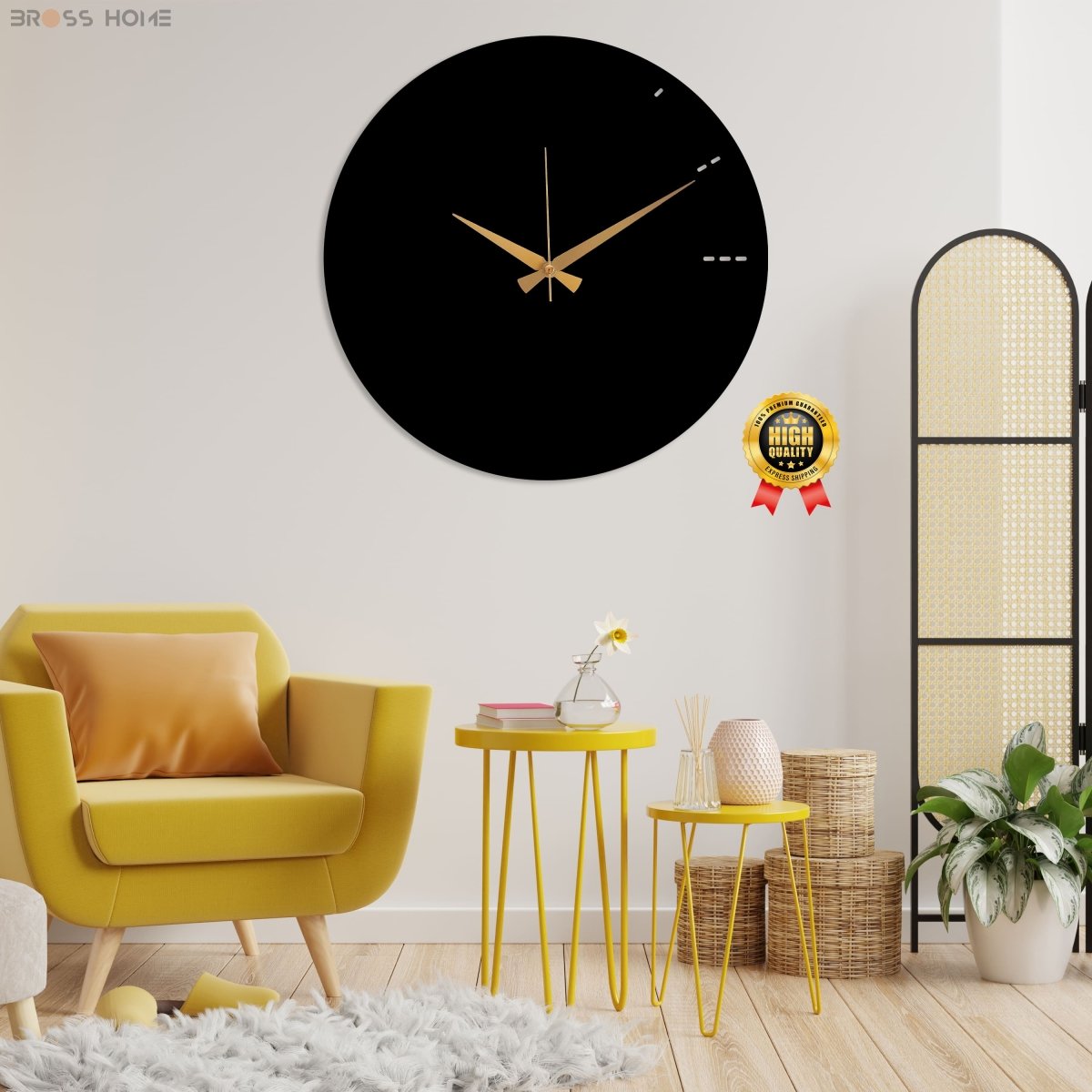 Modern Living Room Black Wall Clock - Image 5