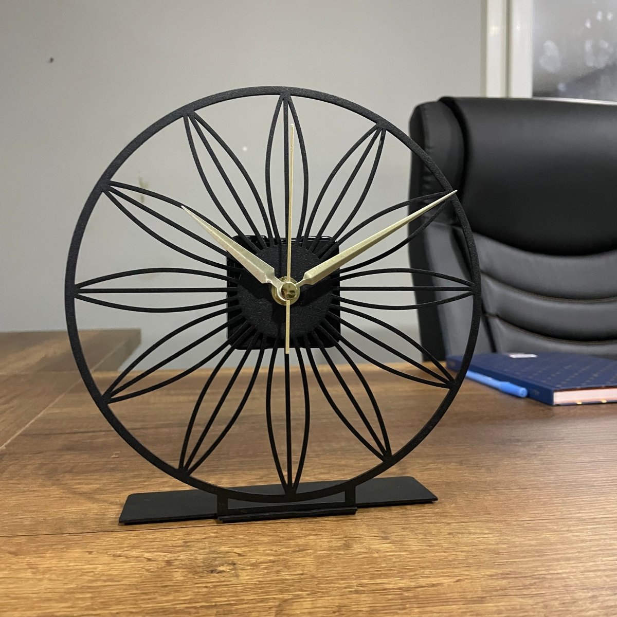 Modern Tabletop Clock - Geometric Pattern Decorative Desk Clock - Image 3