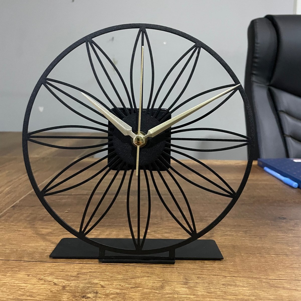 Modern Tabletop Clock - Geometric Pattern Decorative Desk Clock - Image 5