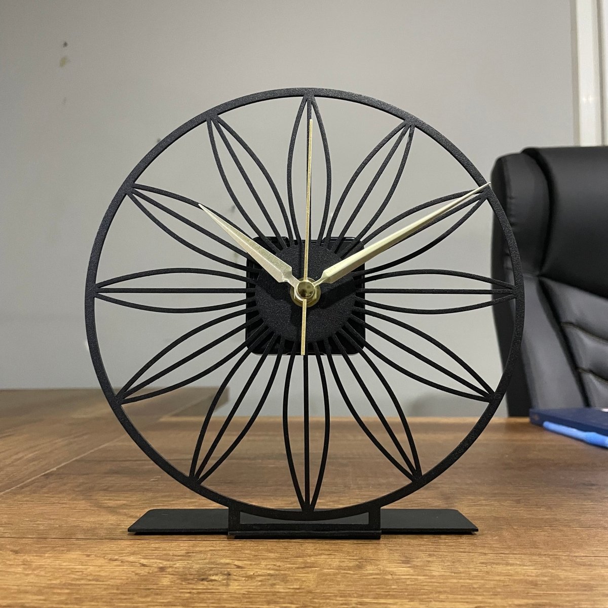Modern Tabletop Clock - Geometric Pattern Decorative Desk Clock - Image 4