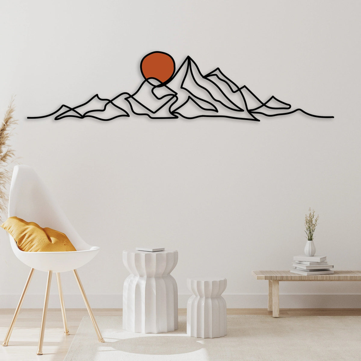Mountain &Gold Sun Metal Wall Art - Image 2