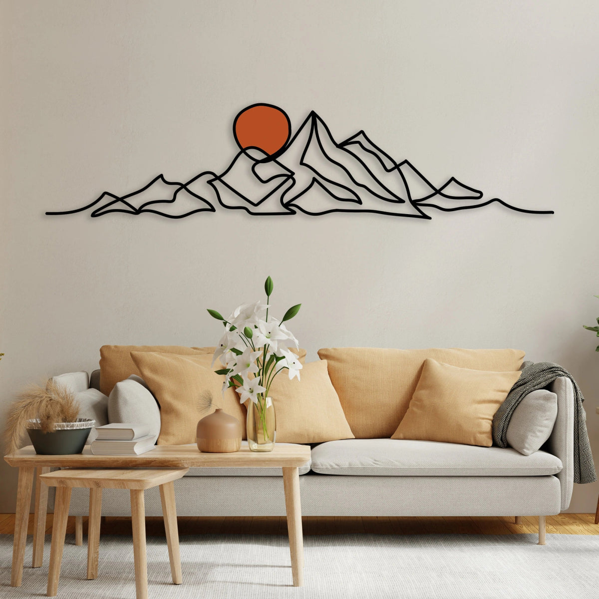 Mountain &Gold Sun Metal Wall Art - Image 3