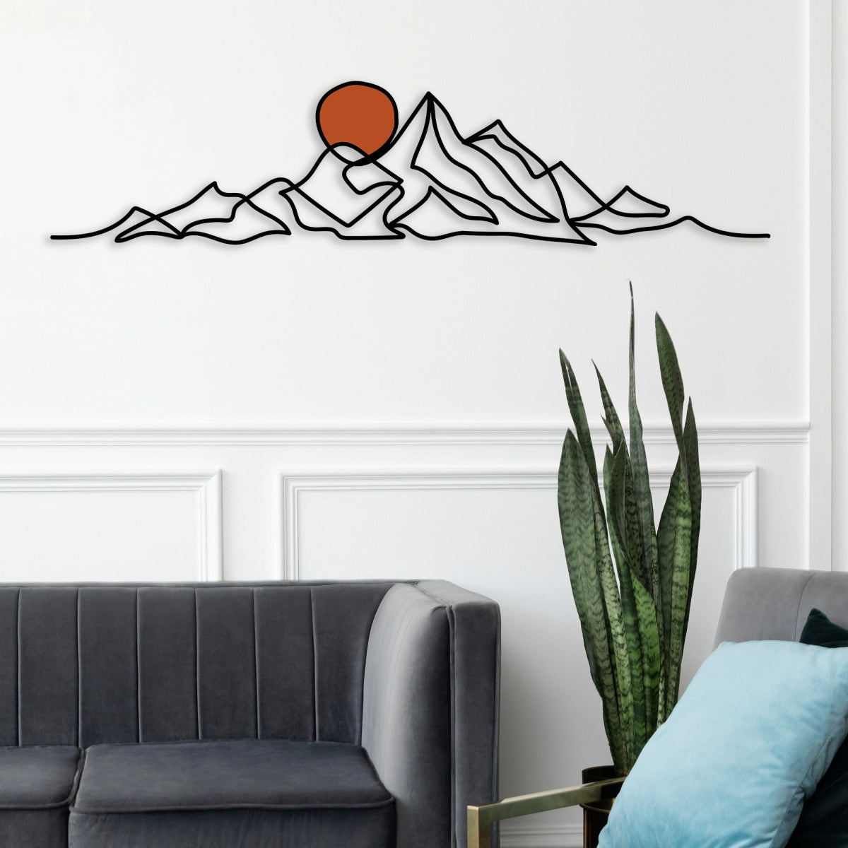 Mountain &Gold Sun Metal Wall Art - Image 10