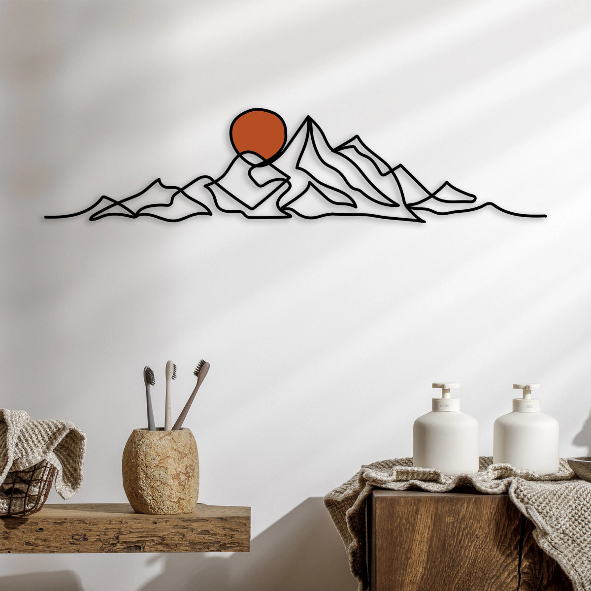 Mountain &Gold Sun Metal Wall Art - Image 6