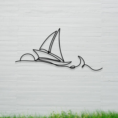 Ocean Waves & Sailboat Metal Wall Art - Image 6