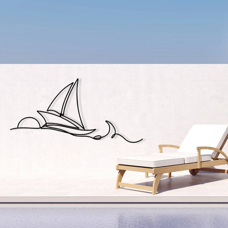 Ocean Waves & Sailboat Metal Wall Art - Image 5