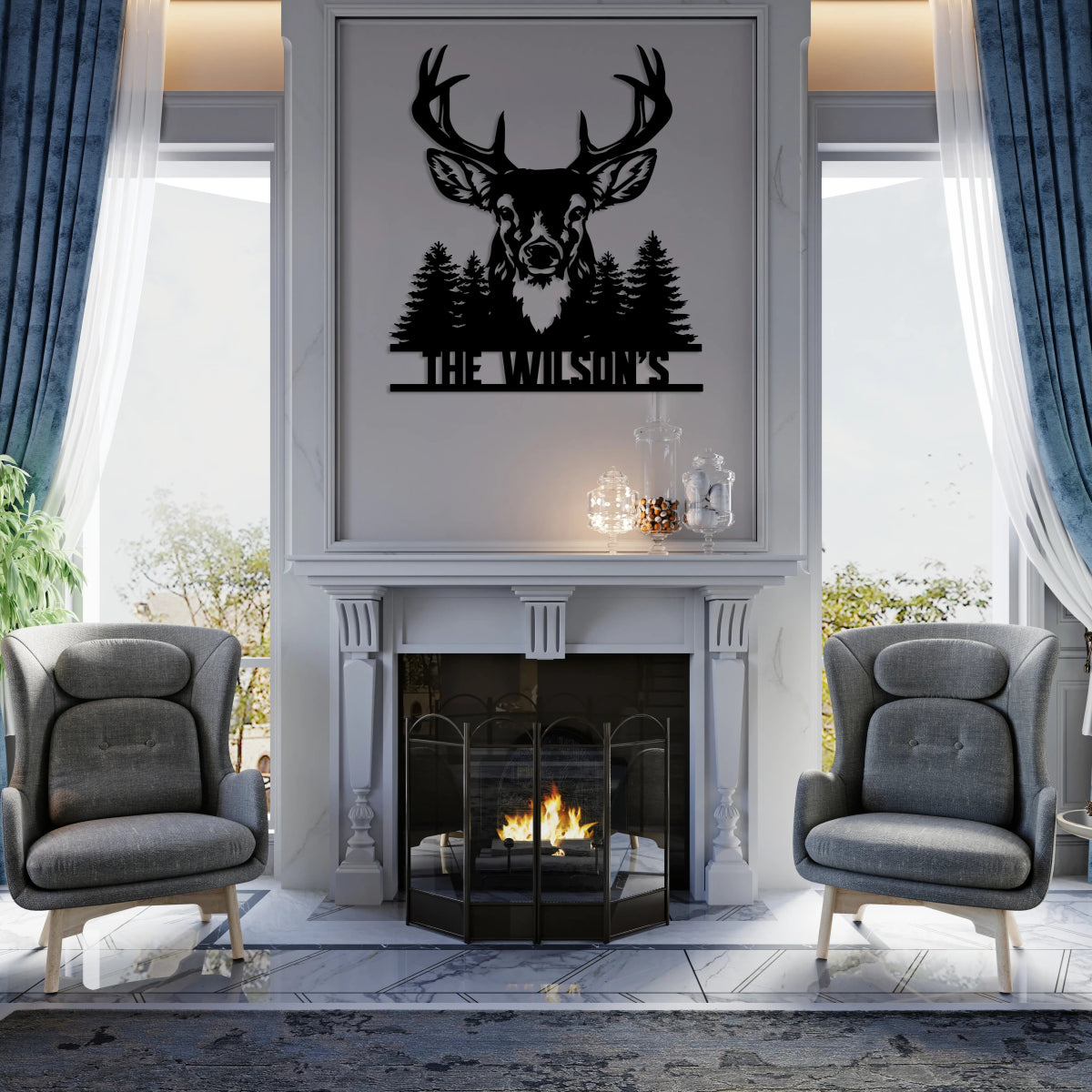 Personalized Deer Custom Metal Garden Sign Decor - Image 3