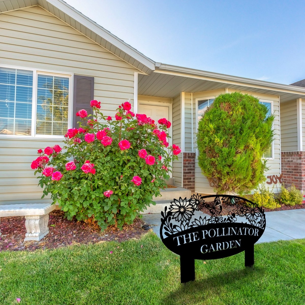 Personalized Garden Sign (Name, Flowers, Butterfly, and Bee) - Image 5