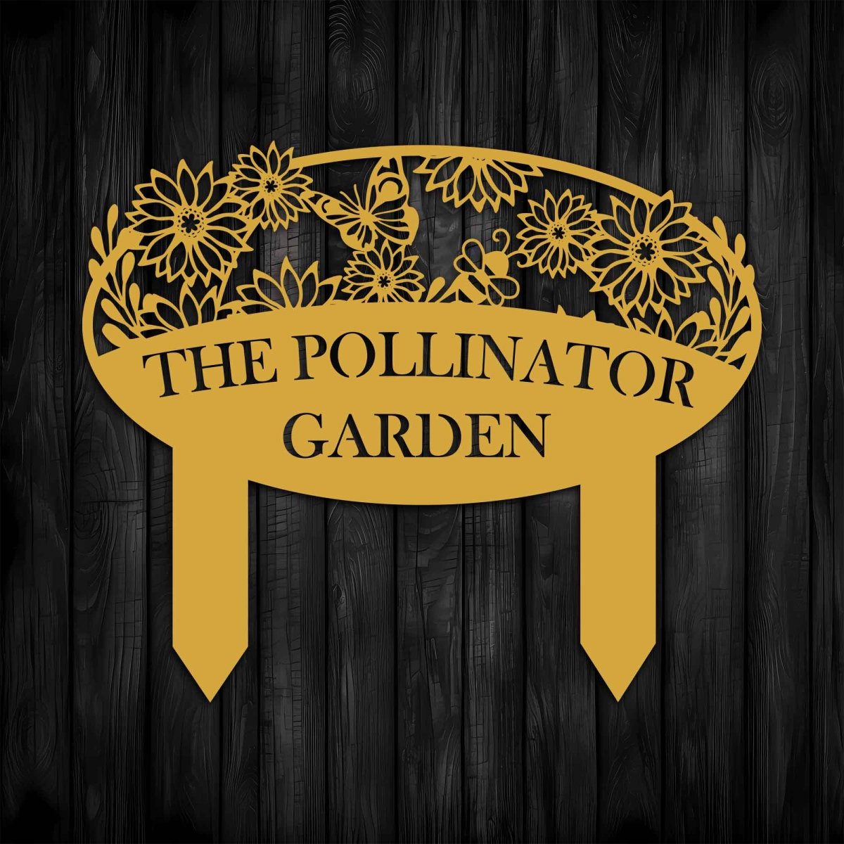 Personalized Garden Sign (Name, Flowers, Butterfly, and Bee) - Image 4