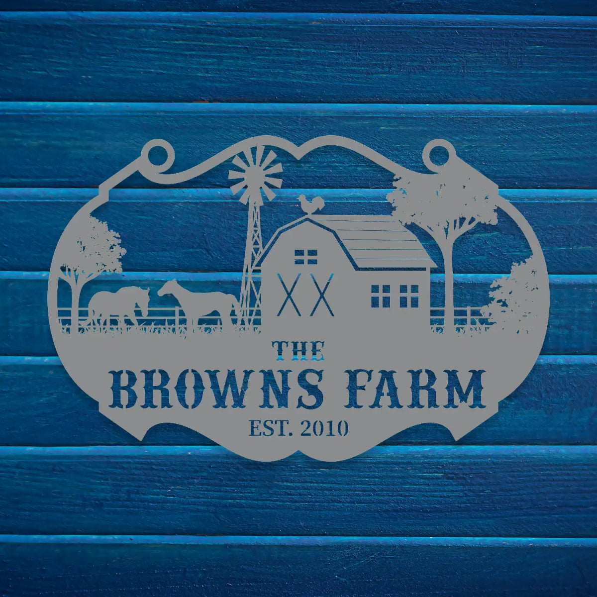 Personalized Metal Farm Sign for The Browns Farm - Image 8