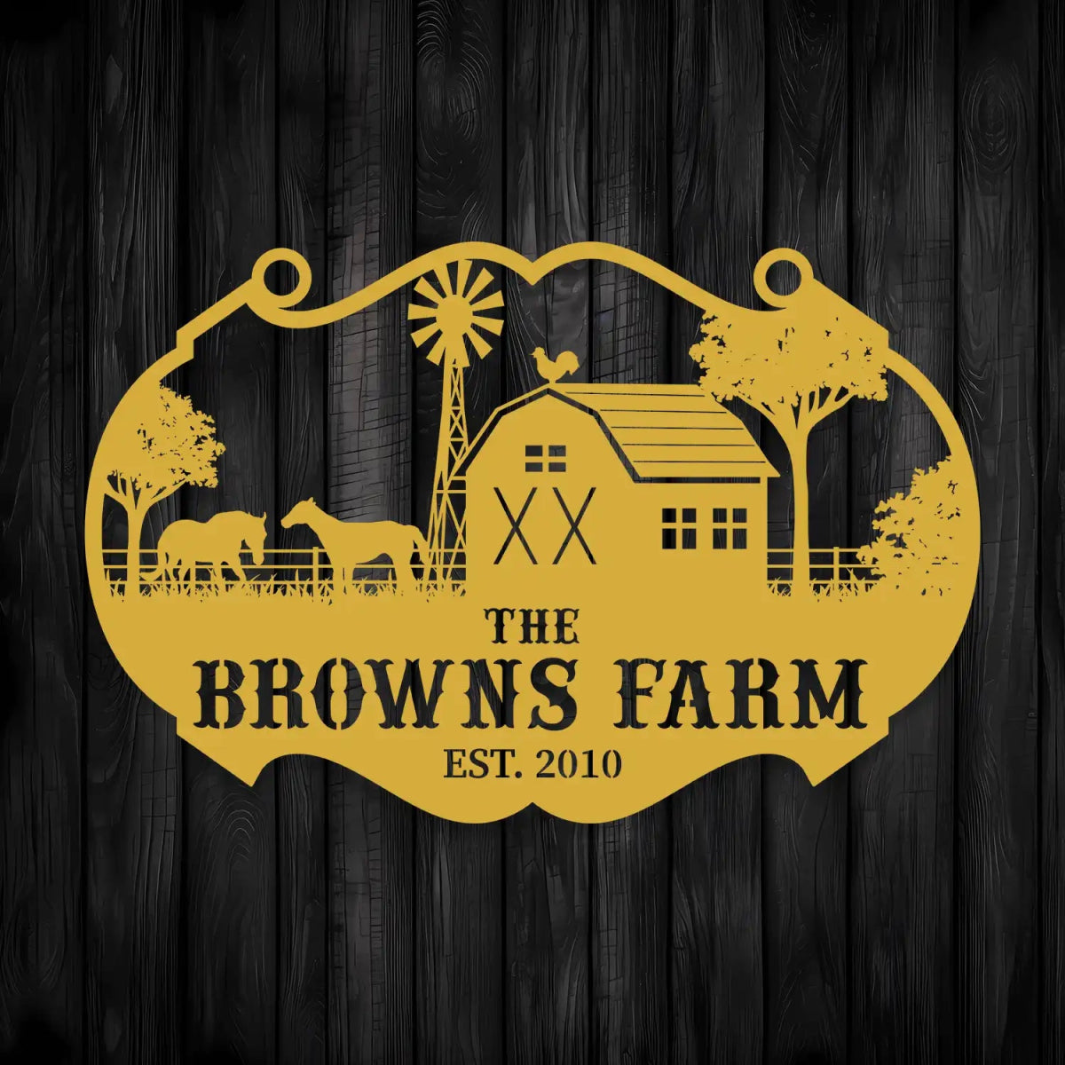 Personalized Metal Farm Sign for The Browns Farm - Image 7