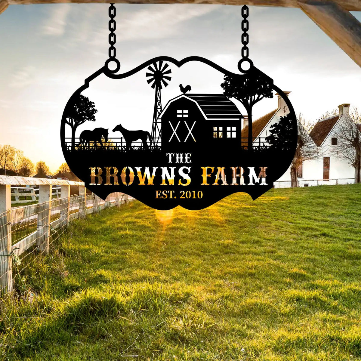 Personalized Metal Farm Sign for The Browns Farm - Image 4