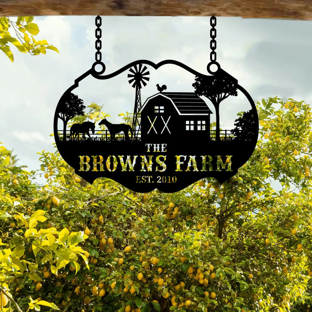Personalized Metal Farm Sign for The Browns Farm - Image 6
