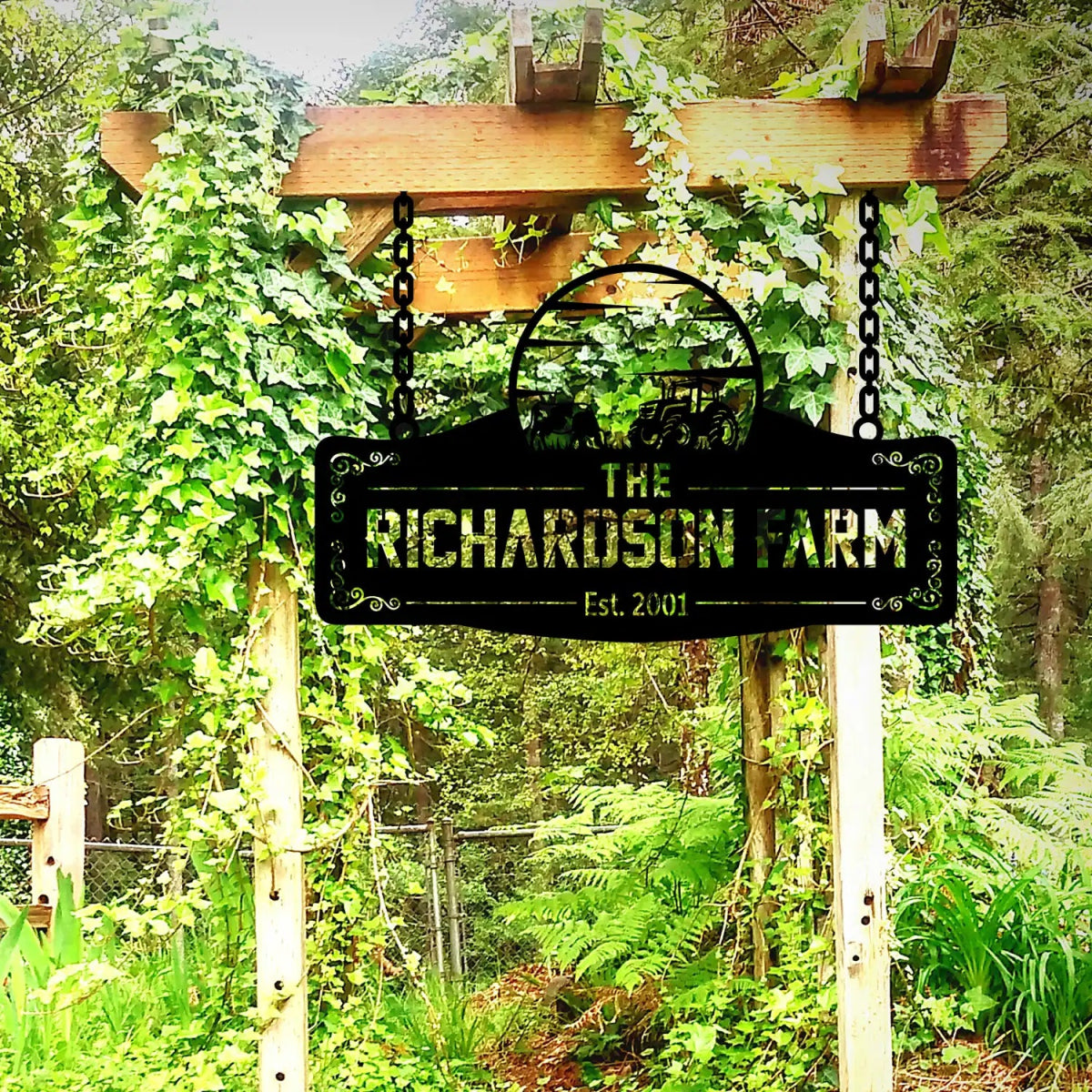 Personalized Metal Farm Sign for The Richardson Farm - Image 2