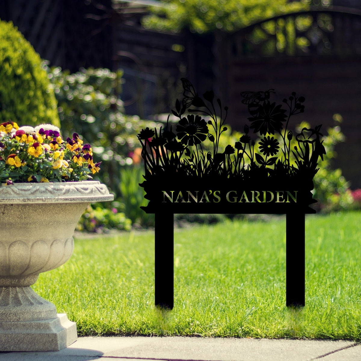 Personalized Metal Garden Stake Sign - Decorative Outdoor Floral Nameplate - Image 5