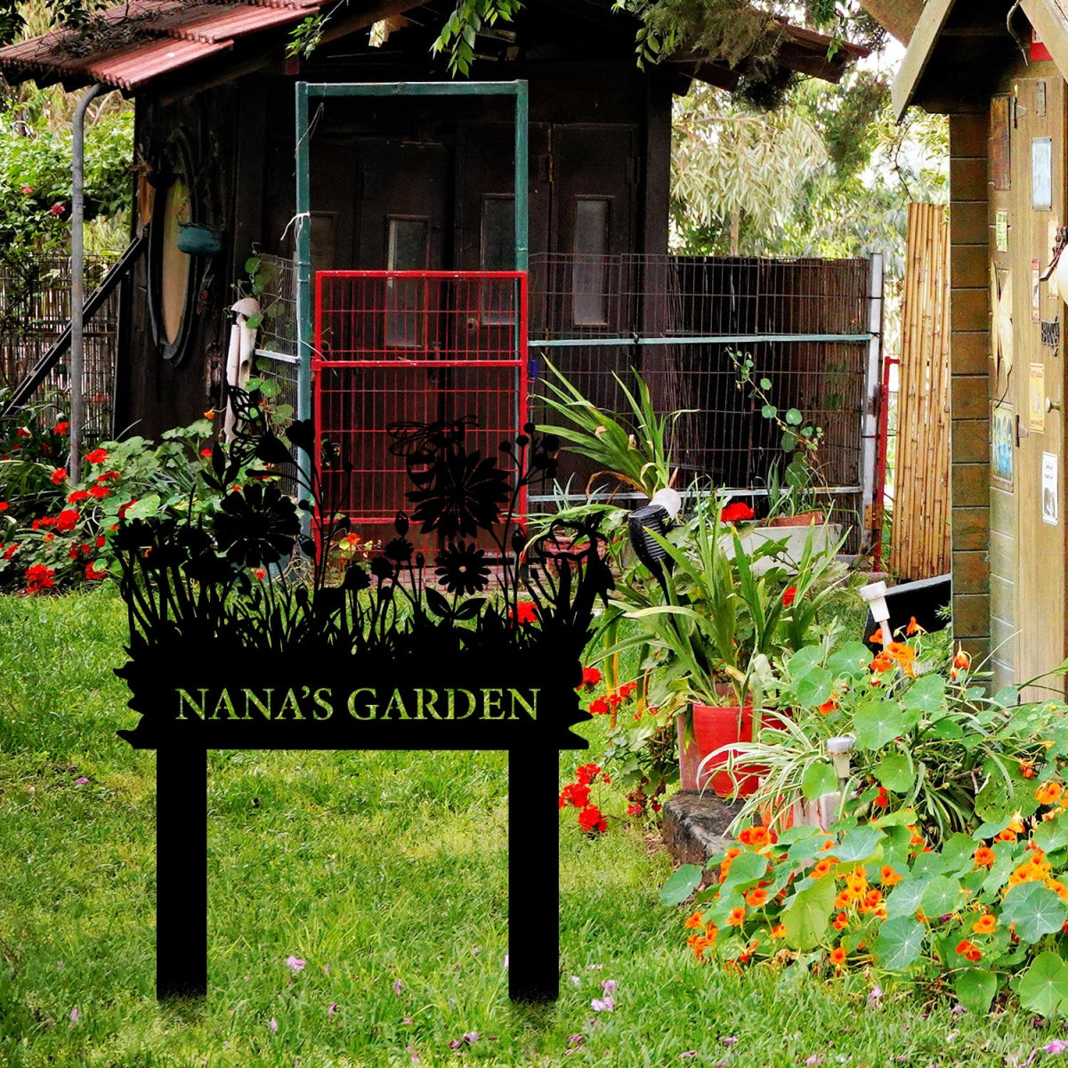 Personalized Metal Garden Stake Sign - Decorative Outdoor Floral Nameplate - Image 6