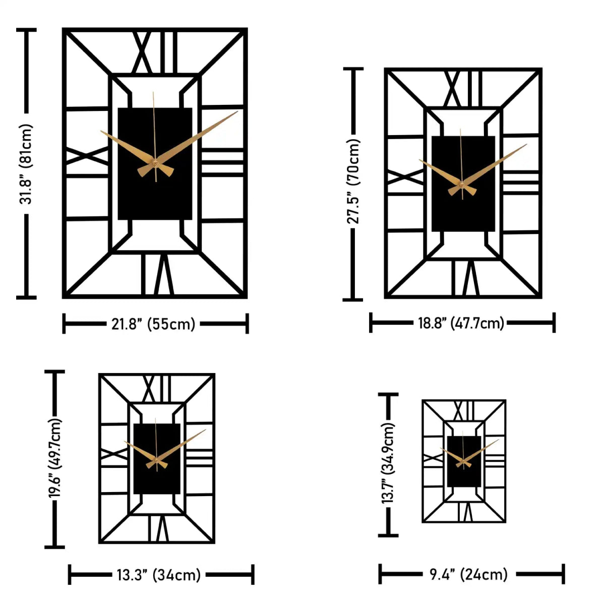 Rectangle Metal Wall Clock - Image 6