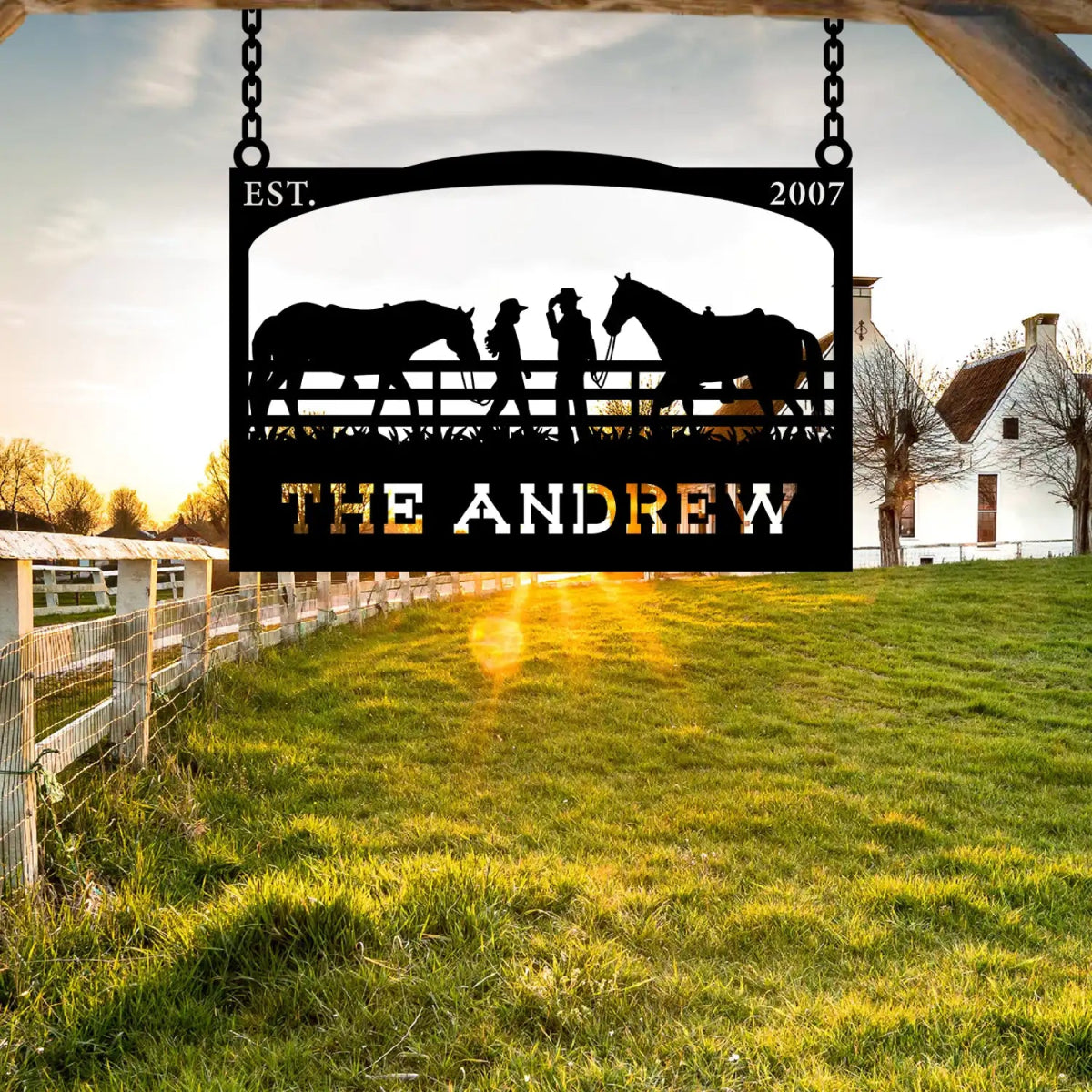 Rustic Outdoor Metal Sign for Cowboys and Horses - Image 4