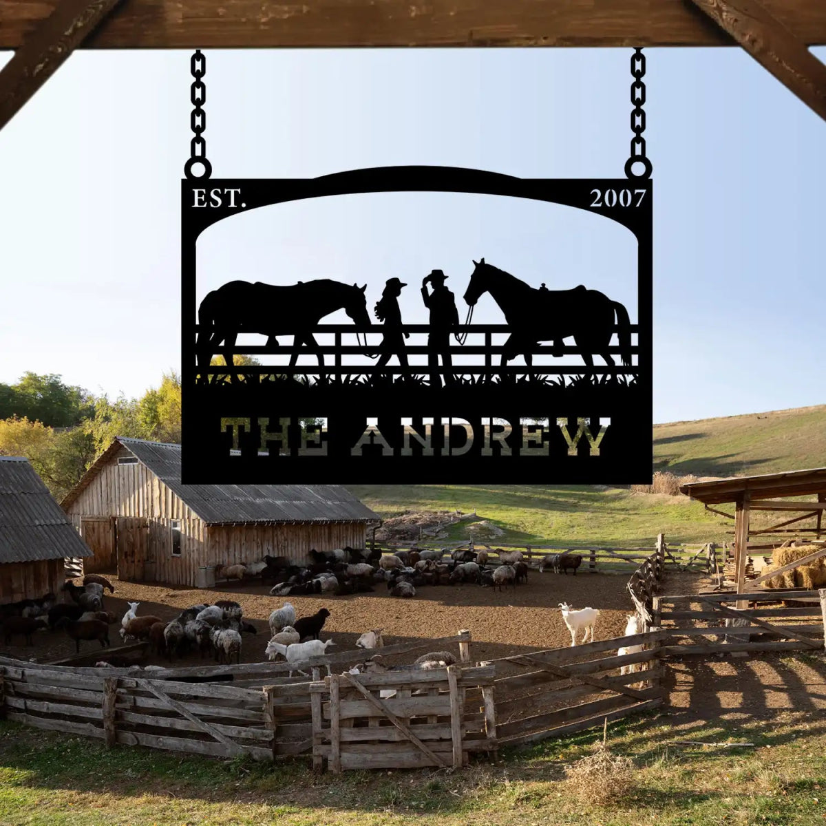 Rustic Outdoor Metal Sign for Cowboys and Horses - Image 5