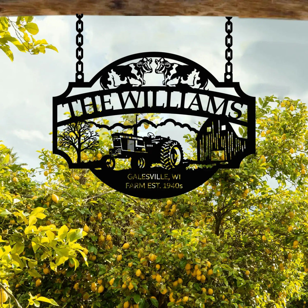 Rustic Tractor and Farm Entrance Sign - The Williams EST 1940s - Image 6