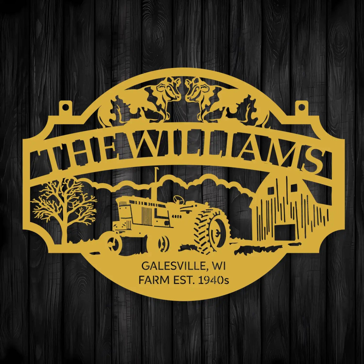 Rustic Tractor and Farm Entrance Sign - The Williams EST 1940s - Image 7