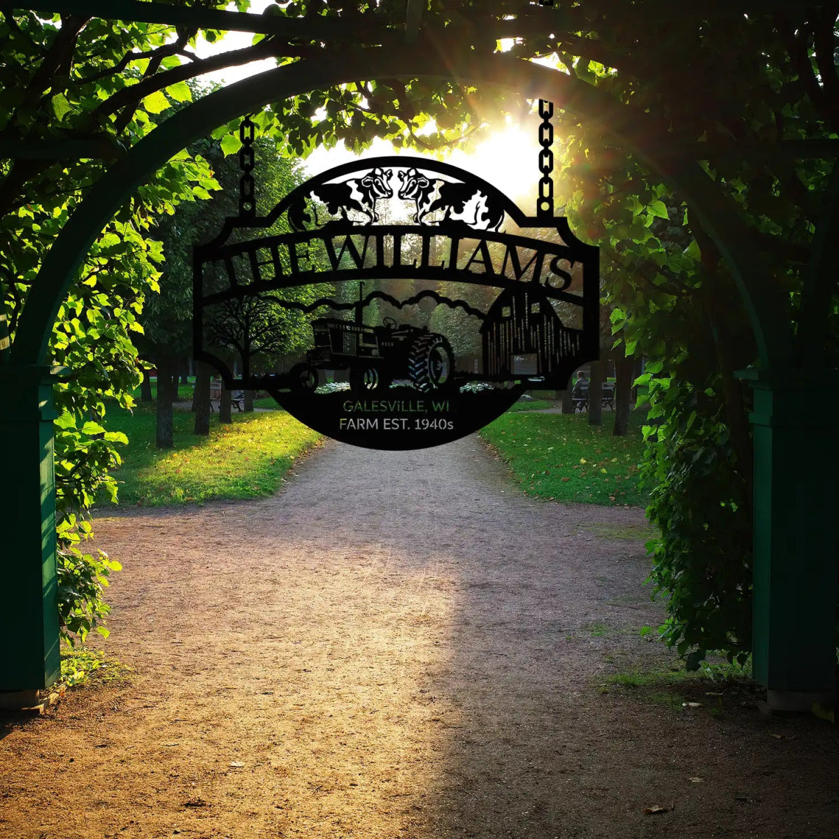 Rustic Tractor and Farm Entrance Sign - The Williams EST 1940s - Image 4