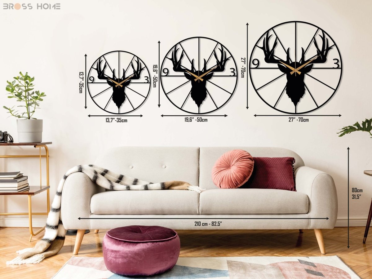 Stag Head Wall Clock - Image 3