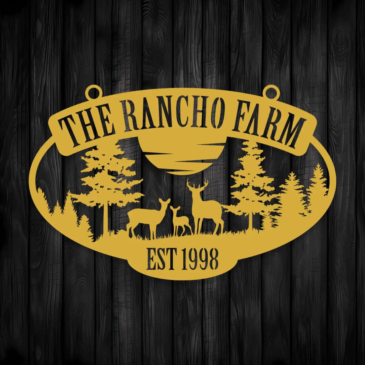 The Rancho Farm Custom Metal Sign with Wildlife and Trees - Image 7